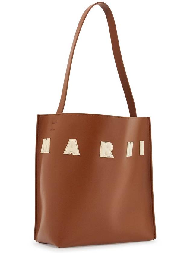 Museo Logo Patch Small Tote Bag Brown - MARNI - BALAAN 4