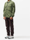 Waffen Patch Two Pocket Cotton Over Zip Up Jacket Sage Green - STONE ISLAND - BALAAN 7