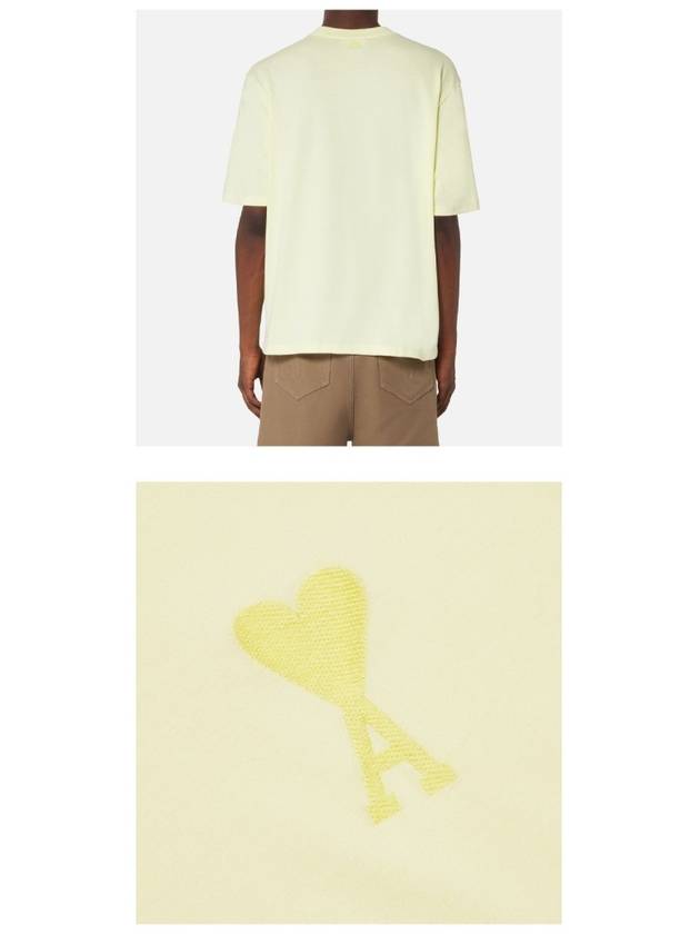 UTS002.726 703 Heart Logo Patch Short Sleeve T-Shirt Pale Yellow T-Shirt TJ - AMI - BALAAN 5