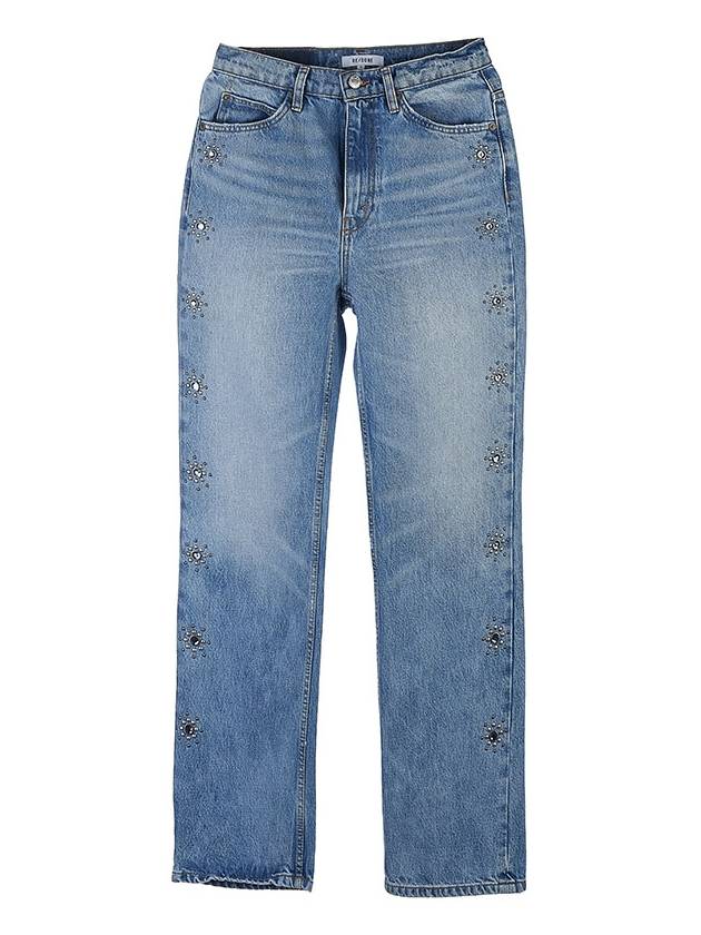 Studded Women's Jeans 1413W7FPT INDIGO - RE/DONE - BALAAN 9