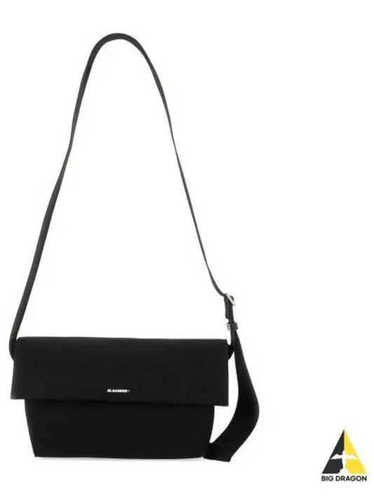 Logo Print Cotton Cross Bag Black - JIL SANDER - BALAAN 2