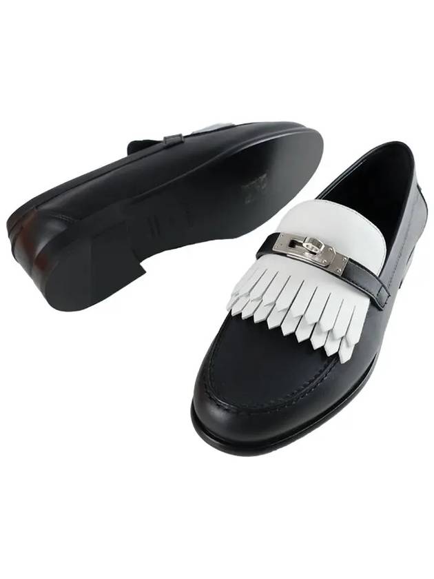 Destin loafers twotone fringe black blanc silver 36.5 H241008Z 03 - HERMES - BALAAN 4