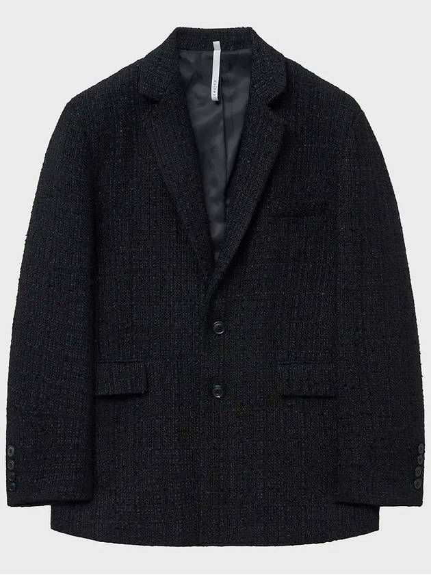 Fancy Tweed Tailored Jacket Black - NOIRER - BALAAN 9