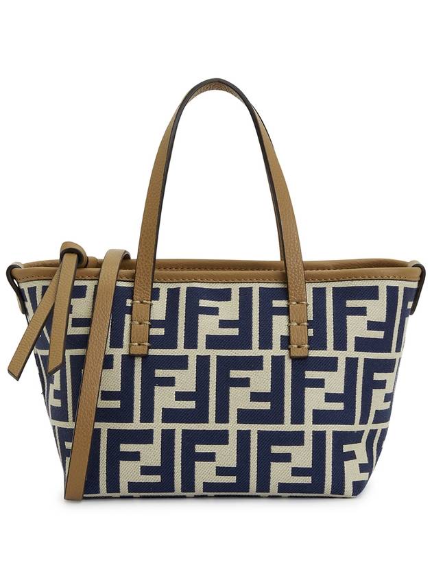 Roll FF Jacquard Small Tote Bag Blue - FENDI - BALAAN 2