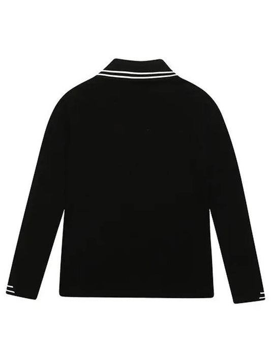 Women’s Sailor Half Zip Up Long Sleeve T-Shirt 9122LXLRBLACK - BLACK&WHITE - BALAAN 2