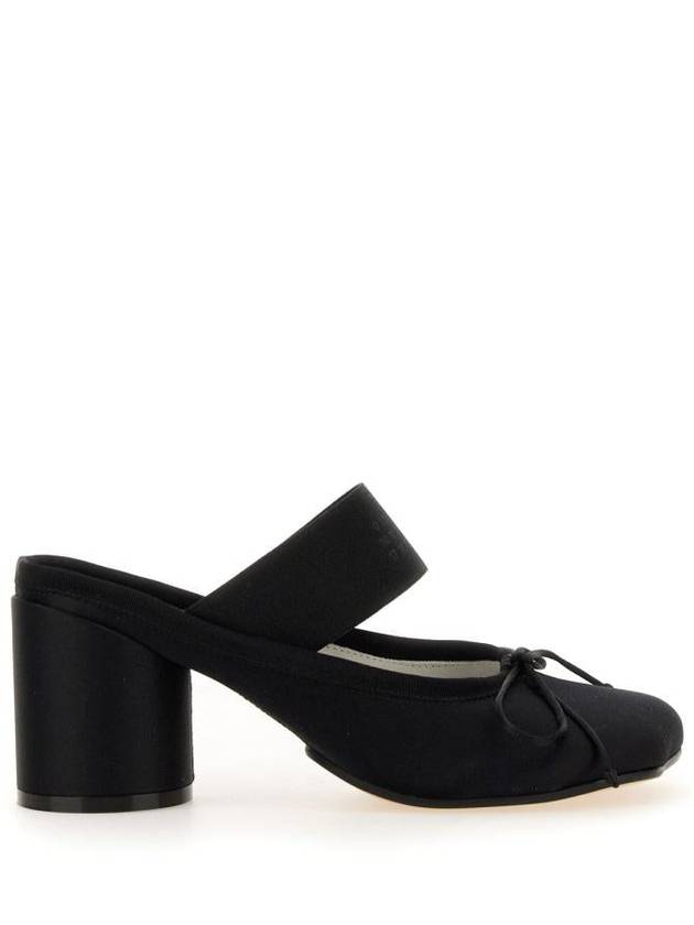 Logo Elastic Ballet Sandal Heels Black - MAISON MARGIELA - BALAAN 2