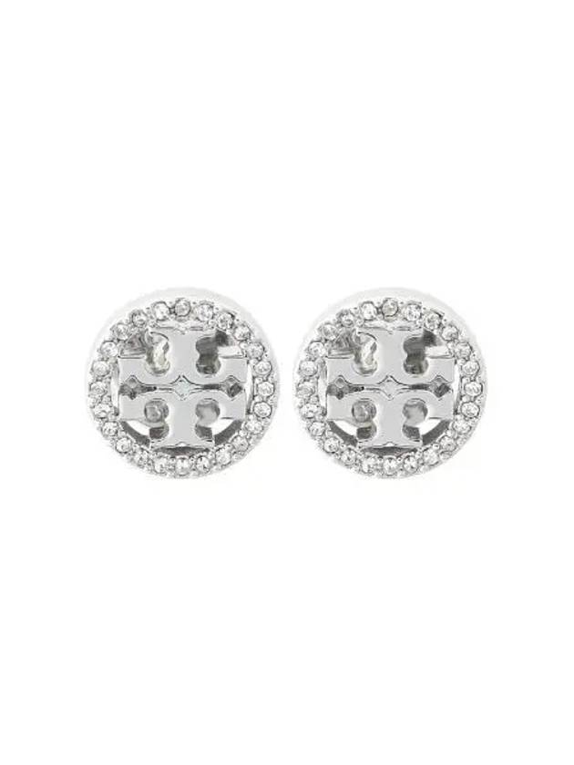 crystal logo circle stud earrings - TORY BURCH - BALAAN 1