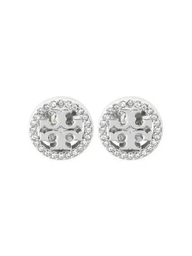 crystal logo circle stud earrings - TORY BURCH - BALAAN 1