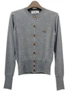 Bea Logo Wool Cardigan Grey - VIVIENNE WESTWOOD - BALAAN 2