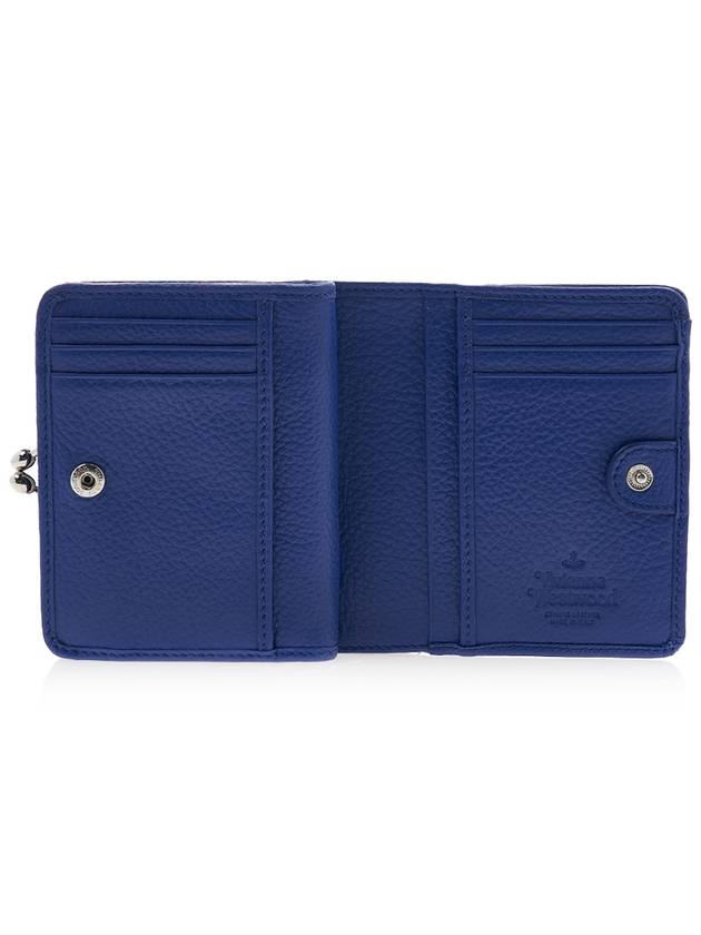 Grain Leather Frame Half Wallet Blue - VIVIENNE WESTWOOD - BALAAN 11