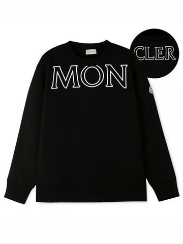 Women s Lettering Logo Black Sweatshirt 8G00029 809KX 999 1157231 - MONCLER - BALAAN 1