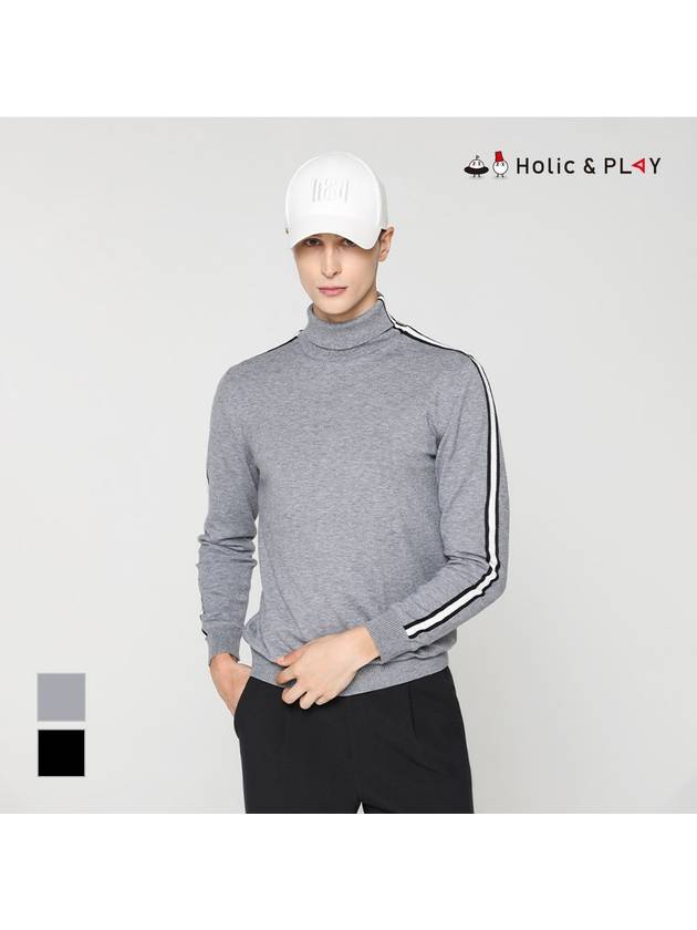 Men s sleeve striped point turtleneck sweater HD3MSW001 - HOLIC&PLAY - BALAAN 1