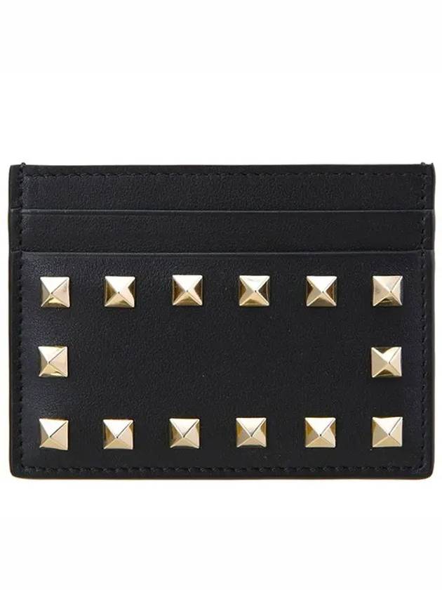 Rockstud Card Wallet Black - VALENTINO - BALAAN 2