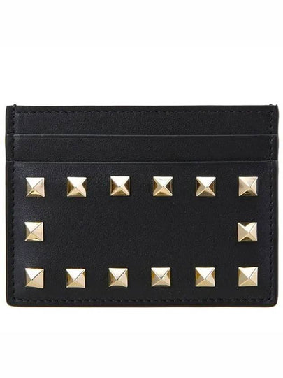 Rockstud Card Wallet Black - VALENTINO - BALAAN 2