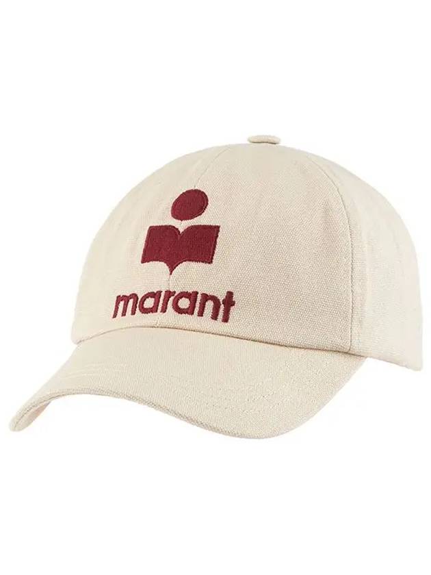 Tyron Logo Cotton Ball Cap Ecru Red - ISABEL MARANT - BALAAN 3