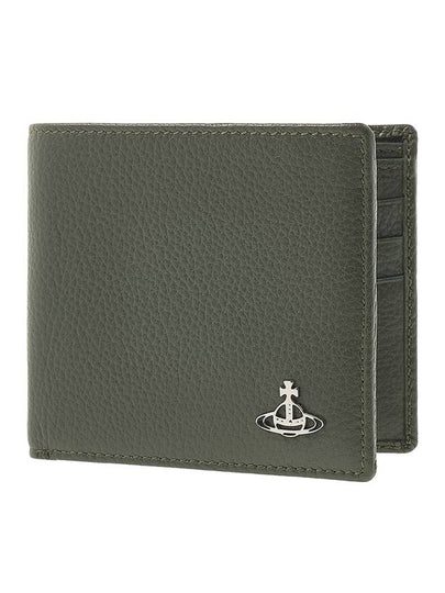 Men's Grain Leather Half Wallet Khaki - VIVIENNE WESTWOOD - BALAAN 2