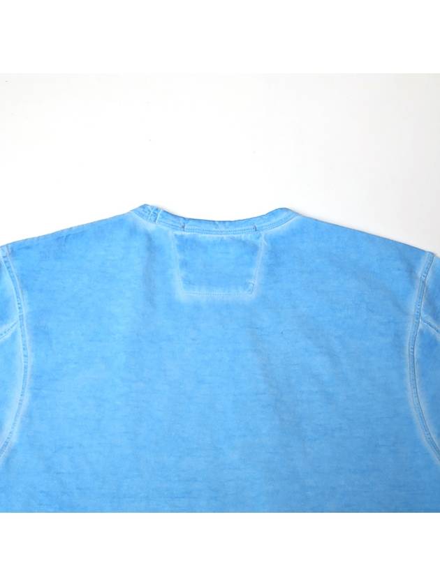 piece-dyed short sleeve t-shirt blue - CP COMPANY - BALAAN.