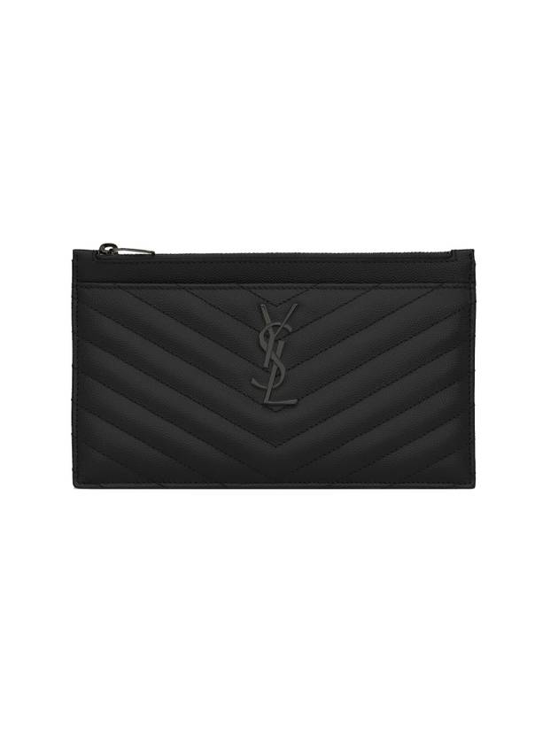 Monogram Quilted Clutch Bag Black - SAINT LAURENT - BALAAN 1