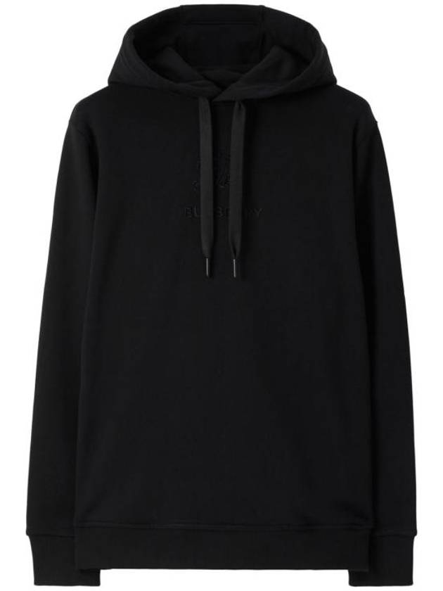 Embroidered EKD Logo Cotton Hoodie Black - BURBERRY - BALAAN 1