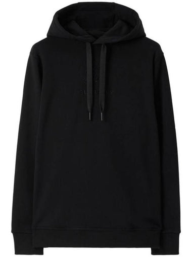 Embroidered Logo Cotton Hoodie Black - BURBERRY - BALAAN 1