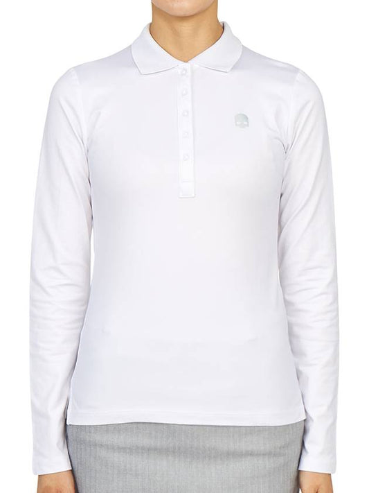 Golf wear polo brushed long sleeve t-shirt G01562 001 - HYDROGEN - BALAAN 1