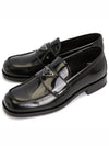 Men's Triangle Logo Leather Loafers Black - PRADA - BALAAN 2