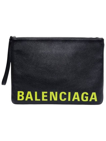 594493 Neon Printing Logo Black Clutch - BALENCIAGA - BALAAN 1