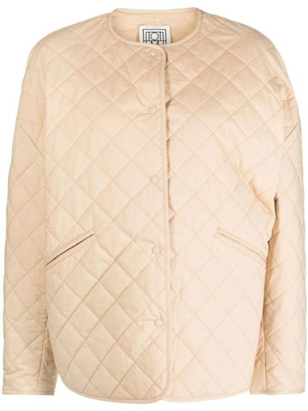 Overfit Diamond Quilted Jacket Beige - TOTEME - BALAAN 2