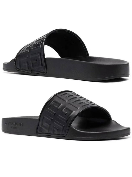 4G embossed logo band leather slippers black - GIVENCHY - BALAAN 2