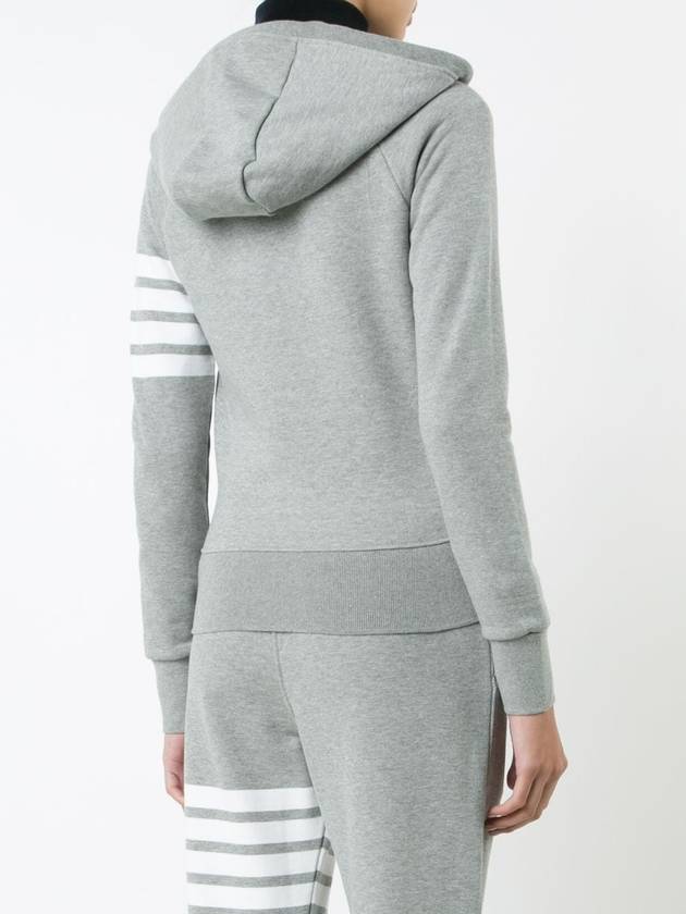 Engineered 4-Bar Stripe Loopback Jersey Knit Zip Up Hoodie Light Grey - THOM BROWNE - BALAAN 5