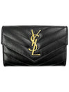 Monogram Envelope Small Half Wallet Black Gold - SAINT LAURENT - BALAAN 6