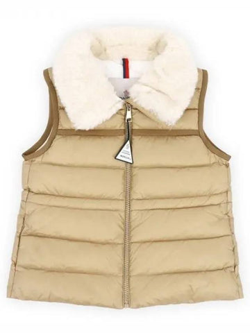 Kids ELISHEBA Logo Patch Padded Vest Beige 1A00074 595FE 222 1064783 - MONCLER - BALAAN 1