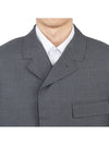 Men's Plain Weave 4 Bar Chesterfield Over Single Coat Dark Grey - THOM BROWNE - BALAAN.