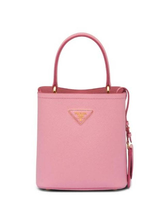 Panier Saffiano Leather Small Tote Bag Pink - PRADA - BALAAN 1