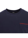 Pocket Wipstitch Short Sleeve T-shirt Navy - KITON - BALAAN 4