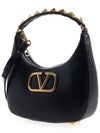 Roman Stud Strap V Logo Shoulder Bag Black - VALENTINO - BALAAN 3