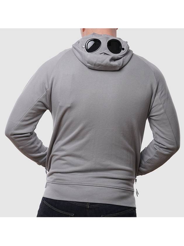 Men's Diagonal Fleece Goggles Zip Up Hoodie Grey - CP COMPANY - BALAAN 6