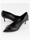 Women's V Logo Leather Pumps Heels Black - VALENTINO - BALAAN 5