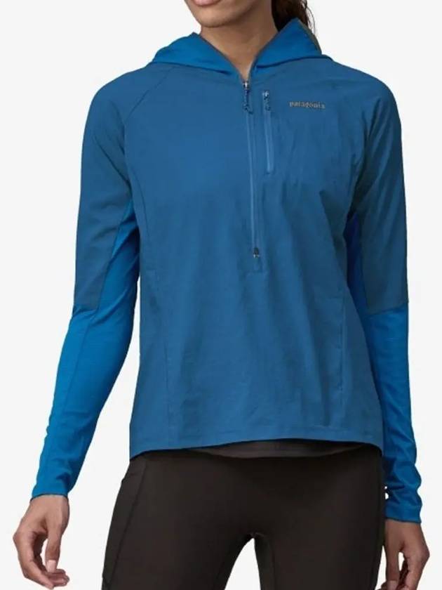 Women's Airshed Pro Pullover Half Zip Hooded Jacket Endless Blue - PATAGONIA - BALAAN 4