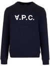 Men's VPC Logo Print Crew Neck Sweatshirt Navy - A.P.C. - BALAAN 3