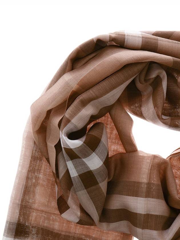 Logo Check Scarf Mid Camel - BURBERRY - BALAAN 4