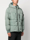 Garment Dyed Crinkle Reps Recycled Nylon Hoodie Padding Sage Green - STONE ISLAND - BALAAN 3