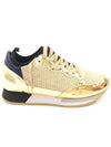 Leather Fabric Low-Top Sneakers Gold - PHILIPPE MODEL - BALAAN 3