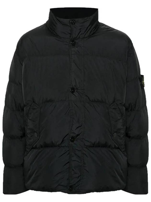 Garment Dyed Crinkle Reps Down Padding Black - STONE ISLAND - BALAAN 3