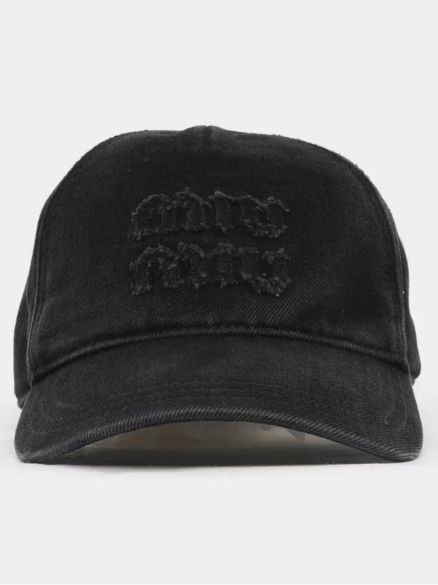 Logo Denim Ball Cap Black - MIU MIU - BALAAN 2