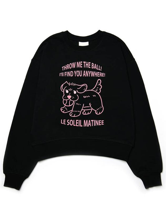 Brushed Options Catch Ball Puppy Sweat Shirts BLACK - LE SOLEIL MATINEE - BALAAN 1