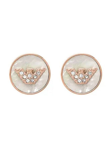 Eagle Logo Stud Earrings Rose Gold - EMPORIO ARMANI - BALAAN 1