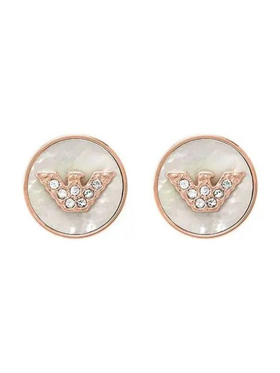 Eagle Logo Stud Earrings Rose Gold - EMPORIO ARMANI - BALAAN 2