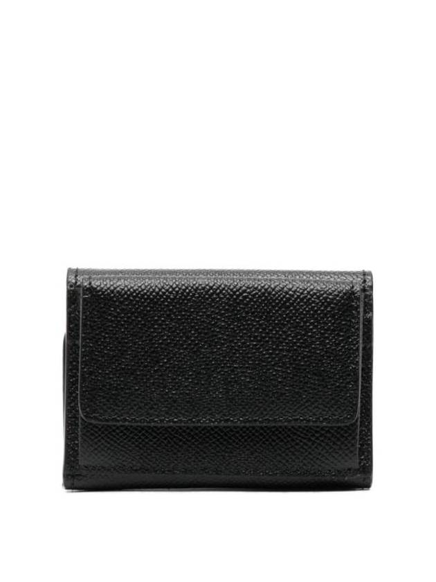 Four Stitch Logo Leather Half Wallet Black - MAISON MARGIELA - BALAAN 1