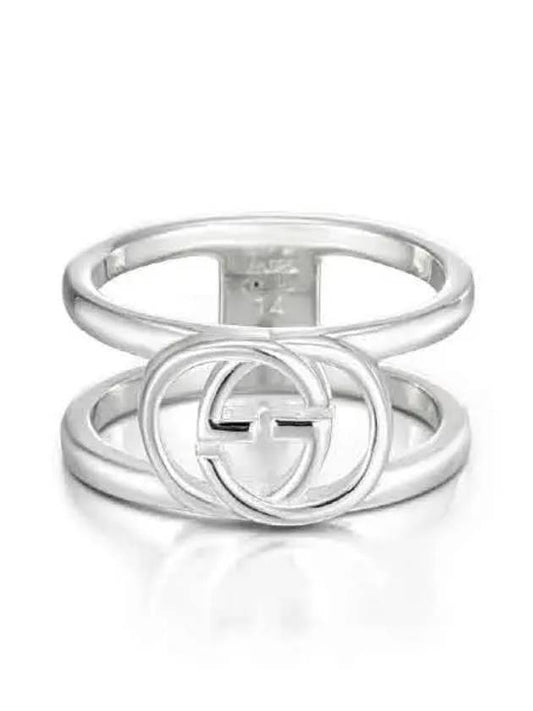 Women's Interlocking G Wide Open Band Ring YBC295716001 Silver - GUCCI - BALAAN 2